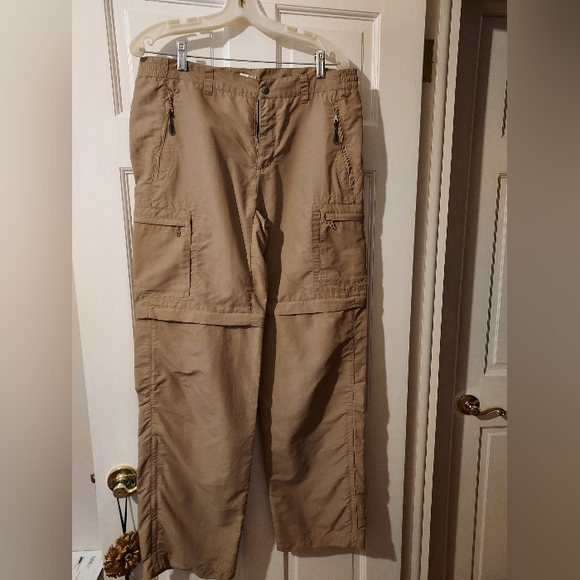 Women's REI Khaki Nylon Cargo Convertible Pants, 10 TALL - Picture 1 of 5